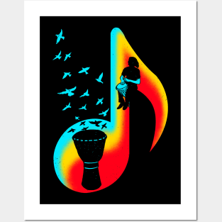 Music Djembe Player Posters and Art